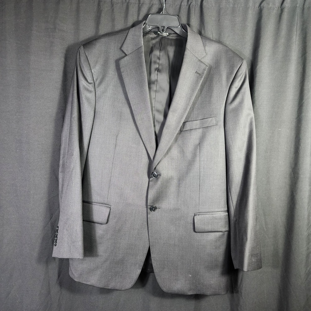 Jos A Bank Travelers Collection Mens 43R Blazer Tailored Fit Gray 100% Wool Suit